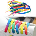1Pair Colorful Shoelaces Rainbow Gradient Flat Shoe laces For Canvas Casual Shoes Chromatic Colour Shoelace 80CM/100CM/120CM/150. 
