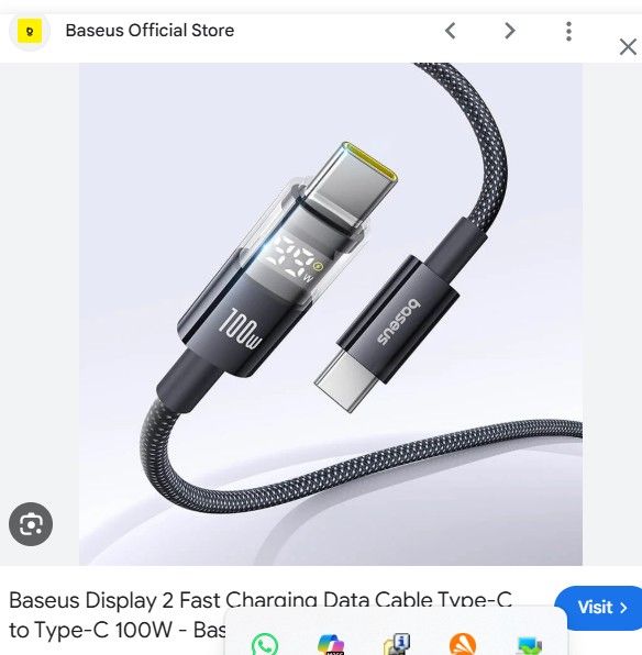 Baseus%20Display%202%20Type-C%20to%20Type-C%20100W%20Cable%20For%20Iphone%2015%2016%20Samsung%20S25%20S24%20Pixel%20Macbook%201m%20-%20Image%203