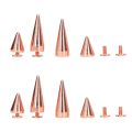 Spikes Studs, Metal Electroplated Rose Gold Easy To Install Hand Polished Punk Cone Spikes for Shoes Bags. 