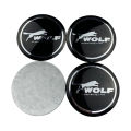 【Toy life hall】4Pieces Car Wheel Rim Center Sticker Decoration for Wolf Logo Tire Hub Cap Emblem Accessories for Focus Kuga Ecosport Ranger Mustang Everest. 