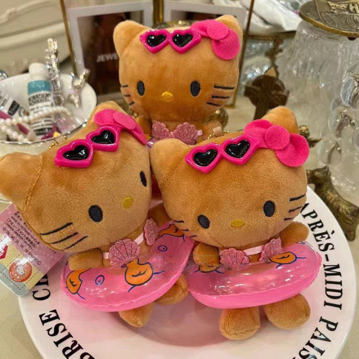 Kawaii%20Hello%20Kitty%20Hawaiian%20Sanrio%20Keychain%20Pendant%20Cartoon%20Plush%20Toys%20Brown%20White%20Swim%20Ring%20Stuffed%20Plushies%20Key%20Ring%20Bag%20Toys%20-%20Image%204