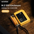 SHARGE M2 SSD Enclosure NVMe 10Gbps PCIe Case USB 3.2 Gen2 Tool Free External Adapter with Active Cooling System for 2230SSD 2TB.
