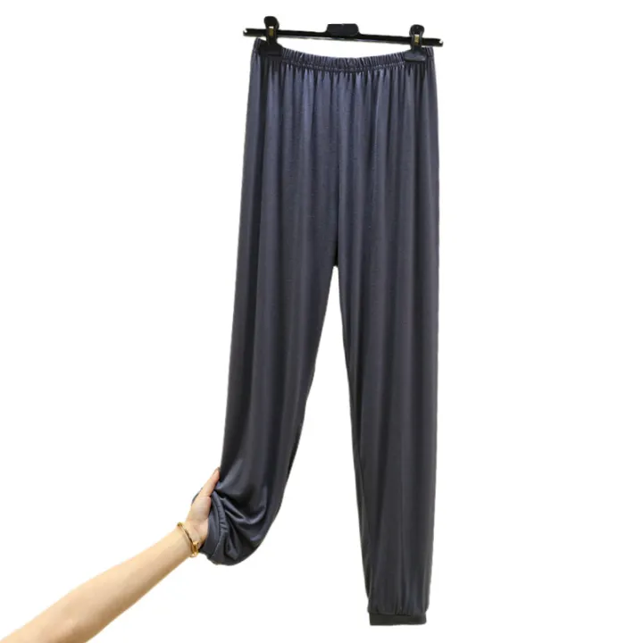 Modal%20Anti%20Mosquito%20Pants%20Women's%20Summer%20Thin%20Loose%20Large%20Size%20Pajamas%20High%20Waist%20All-Matching%20Solid%20Color%20Casual%20Ankle-Tied%20Long%20Pants%20-%20Image%203
