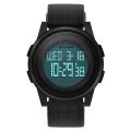 Rubber Strapped - 337 - Waterproof Super Slim - Round Case Shape - Fashionable - Digital Watch - for Men.