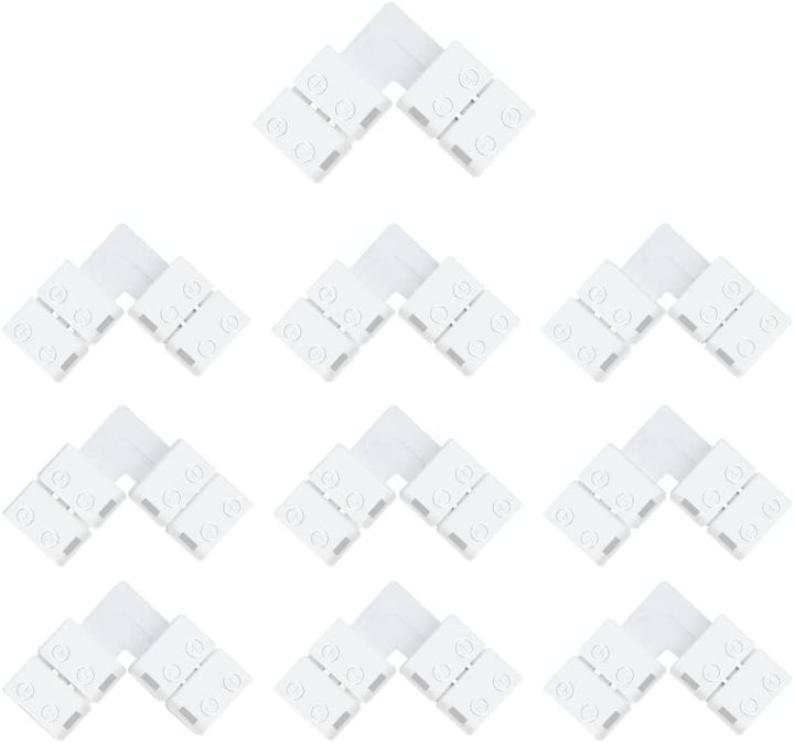 L Shape 4-Pin LED Connectors 10mm Wide Right Angle Corner Connecoptimumtors Solderless Adapter Connector Terminal for 3528/5050 SMD RGB