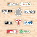 Tech Giants Sticker Pack 1 Laptop Mobile Vinyl Waterproof Sticker Microsoft Google Apple Spotify Netflix Amazon Stickers.