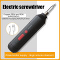 Portable Wireless Electric Screwdriver with 14-Piece Bit Set, USB Rechargeable, High-Torque Drilling Tool.