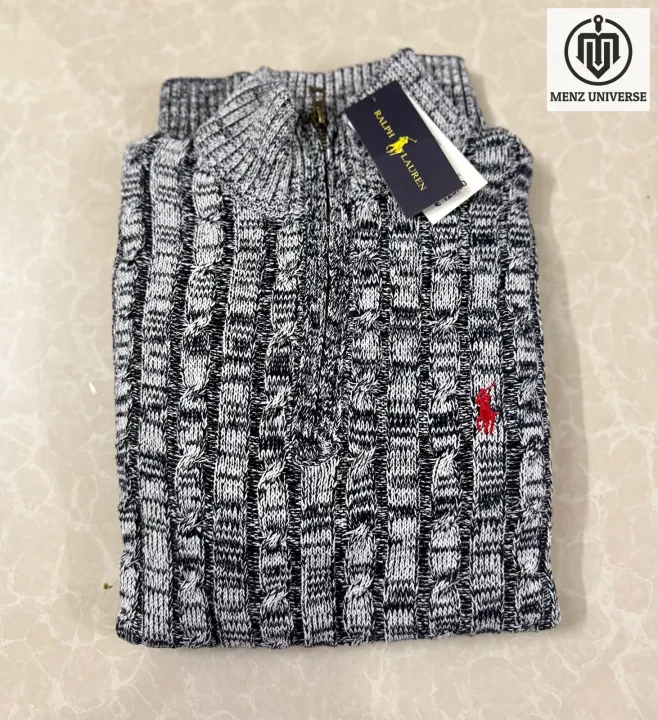 Polo%20Ralph%20Lauren%20Cable-Knit%20Cotton%20Quarter-Zip%20Sweater%20-%20Image%209