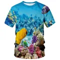 Beach scene T shirt for men tops 3D tropical rain forest print T-shirt summer tee shirts womens clothing funny kids short sleeve. 