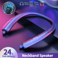 500mAh Bicycle Cycling Speaker Neck Hanging Earbuds Bluetooth-Compatible Neckband Headphones 32GB Storage Card for Outdoor.