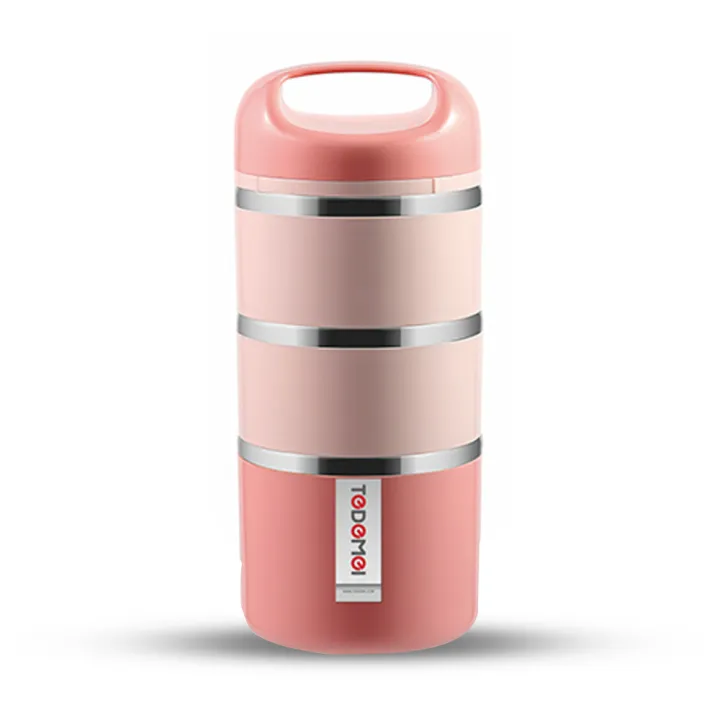 Tedemei%203%20Layers%20with%20Handle%20Inner%20Stainless%20Steel%20Bento%20Lunch%20box%20-%201430%20ml%20-%20Pink%20-%20Image%203