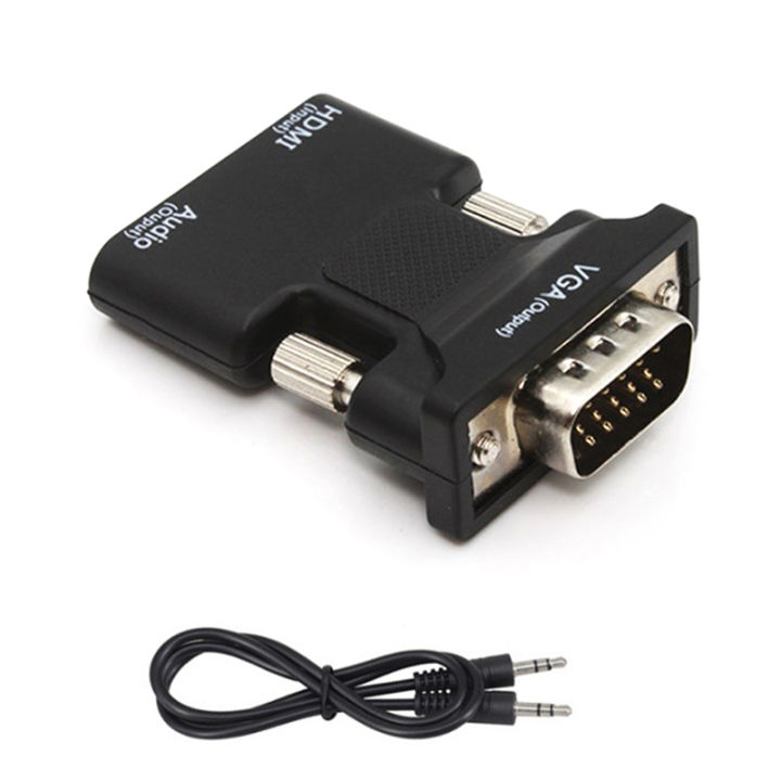 HDMI Female to VGA Male Converter with Audio Adapter Support 1080P