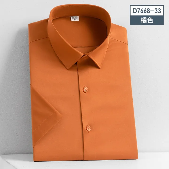 Casual%20Short%20Sleeve%20Shirts%20for%20Men%205XL%20Stretch%20Solid%20Color%20Soft%20Half%20Sleeve%20Men%20Shirt%20Business%20Regular%20Fit%20Without%20Front%20Pocket%20-%20Image%208