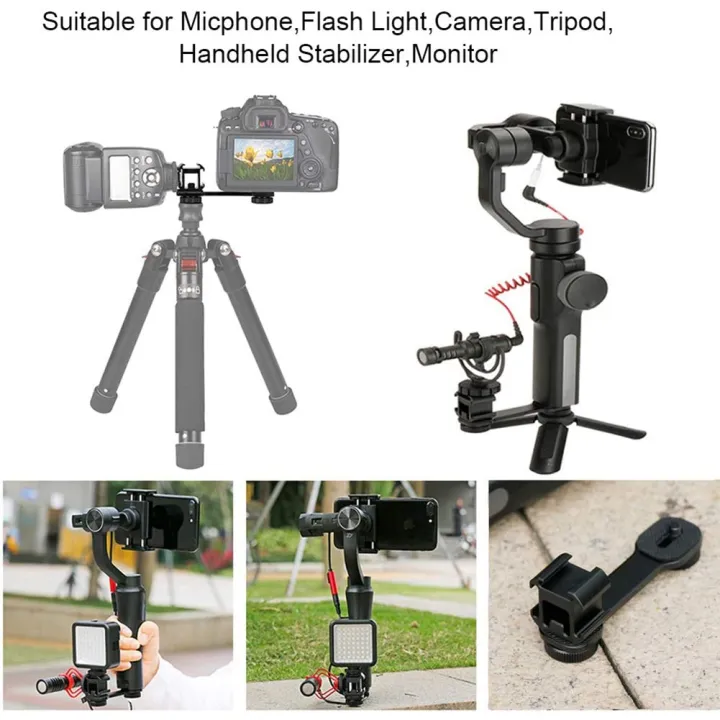 Triple%20Cold%20Shoe%20Mount%20Universal%20Extension%20Bracket%20Holder%20Adapter%20for%20LED%20Video%20Light%20DSLR%20Phone%20Gimbal%20Stabilizer%20-%20Image%207