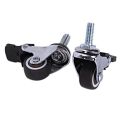 4Pcs Mini Small Casters 1 Inch M8X15Mm Tpe Silent Wheels With Brake Universal Casters Wheel For Furniture Bookcase Drawer. 