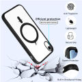 For Apple iPhone XR MagSafe Compatible Shockproof Transparent Slim Fit Wireless Charging supported Frosted Border Phone Back Case Mobile Cover. 