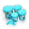 Transparent Plastic Long Spice Jar - 4Pes Set - Glass Jar.