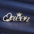 Queen Brooch hijab Pins Rhinestone Brooch Cute Letter Queen Brooch Decor Brooch Pin Jewelry Gift.