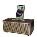 FM Vintage Wood Grain Bluetooth Speaker TWS Wireless Subwoofer Outdoor Portable Radio Gift Stereo Mobile Phone Stand Speaker.