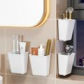 2PCS Multifunctional Portable Office Cabinet Door Desk Wall Mounted Storage Box Bathroom Toiletries Storage Rack Organizer Holder with Hooks.