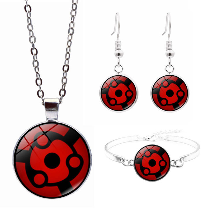 Cross-border%20new%20accessories%20Naruto%20Sharingan%20Time%20Gem%20Necklace%20Bracelet%20Earring%20Set%20Decoration%20-%20Image%208