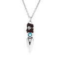 New Game Valorant Pendant Fashion Jett Knife Necklace Inlay Blue Crystal Gamer Jewelry for Brother Boyfriend Cosplay Gift. 