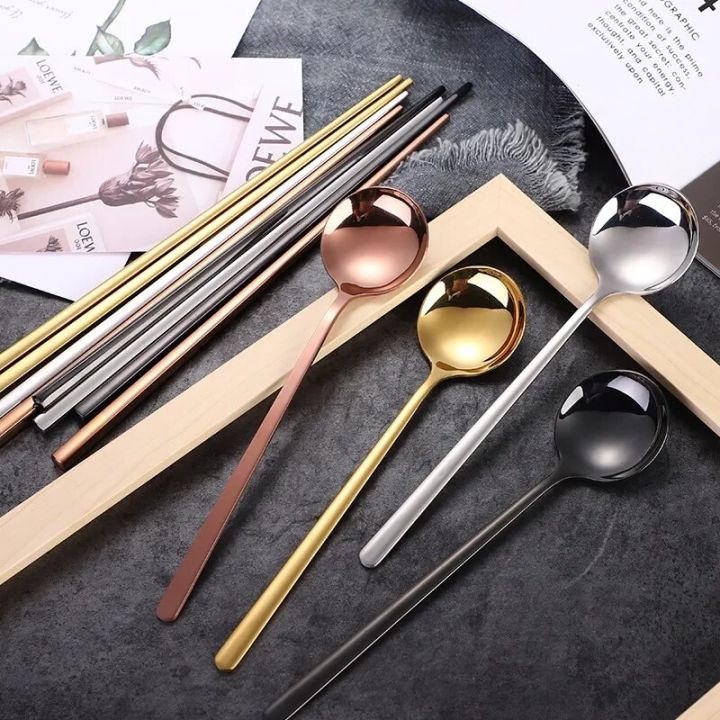 Korean%20Long%20Handle%20Chopsticks%20Spoon%20Cutlery%20Set%20Reusable%20Stainless%20Steel%20Non-slip%20Sushi%20Sticks%20Food%20soup%20Spoon%20Dinnerware%20Set%20-%20Image%203