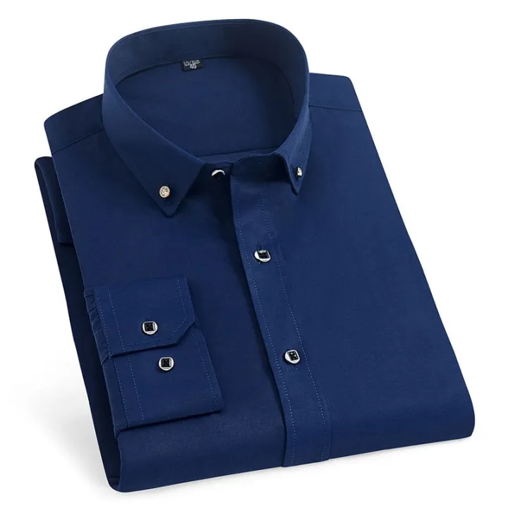 High%20Quality%20Men's%20Long%20Sleeve%20Shirt%20Dress%20Casual%20Solid%20Color%20Routine%20Fit%20Design%20Business%20Male%20Social%20Shirts%20White%20Blue%20Black%20-%20Image%204