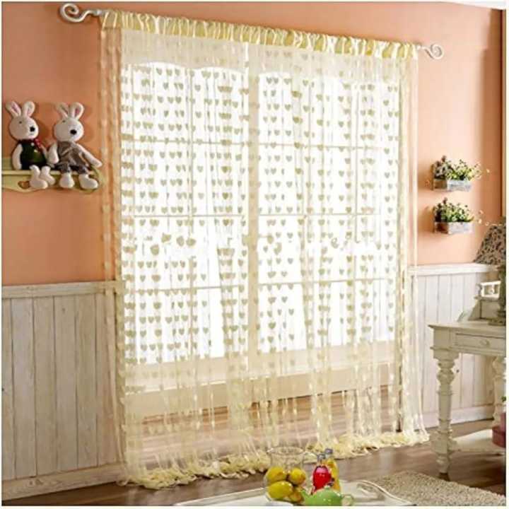Love Heart Shaped Net Curtain/Porda - 1pcs - Porda Multi colour For Dynamic Fashion