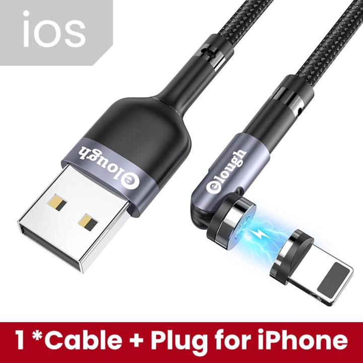 540 Magnetic Charging Cable, QC 3.0 Fast Phone Charger Cord, Data Sync Nylon Braided Lead, Type C /USB C/Micro USB /iPhone Charging Charger Cord, 0.5m red