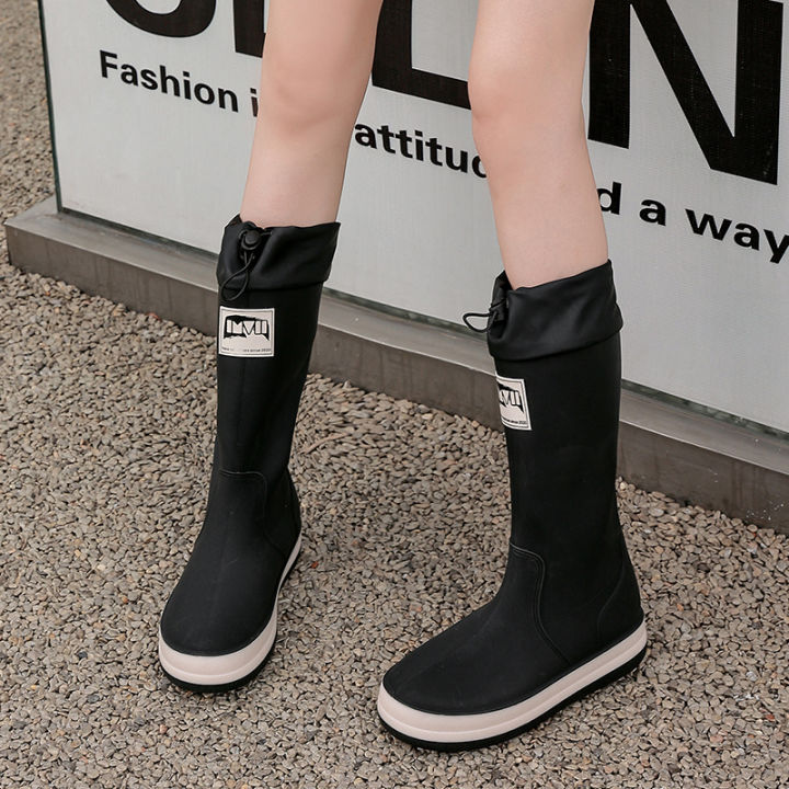 Rain%20Boots%20Women's%20Fashion%20Outerwear%20Soft%20Bottom%20Waterproof%20New%20Rubber%20Shoes%20Kitchen%20Anti-Slip%20Knee-High%20Rain%20Boots%20Labor%20Protection%20Wear-Resistant%20Rain%20Shoes%20-%20Image%205