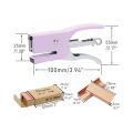 Mini Handheld Stapler with No.10 Staples Set Metal Hand Held Plier Stapler with 1000 Rose Gold Staples for Home Office Binding.