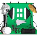 Photography Photo Studio Softbox Lighting Kit With 2.6x3M Background Frame 3pcs Backdrops Tripod Stand Reflector Board 4Umbrella.