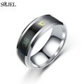Fashion Smart Ring Multifunctional Temperature Sensitive Rings Titanium Steel Couple Jewelry Fingertip Temperature Sensor Ring.