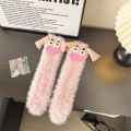 Winter Kawaii Fluffy Socks Kids Adult Cartoon Pattern Floor Socks Fleece Sleep Home Snow Stockings Thickened Warm Carpet Socks.
