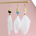 Hot Game Genshin Impact Traveler Aether Feather Earrings Lumine Ear Clips Tartaglia Tassel Eardrop For Women Men Jewelry Props.