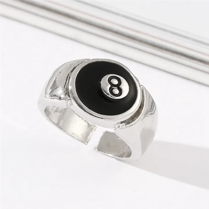 Pool%20Ball%20Ring%20Billiards%20Men'S%20Ring%20Adjustable%20Number%20Black%208%20Eight%20Pool%20Billiard%20Ring,%20for%20Pool%20Lovers%20-%20Image%204