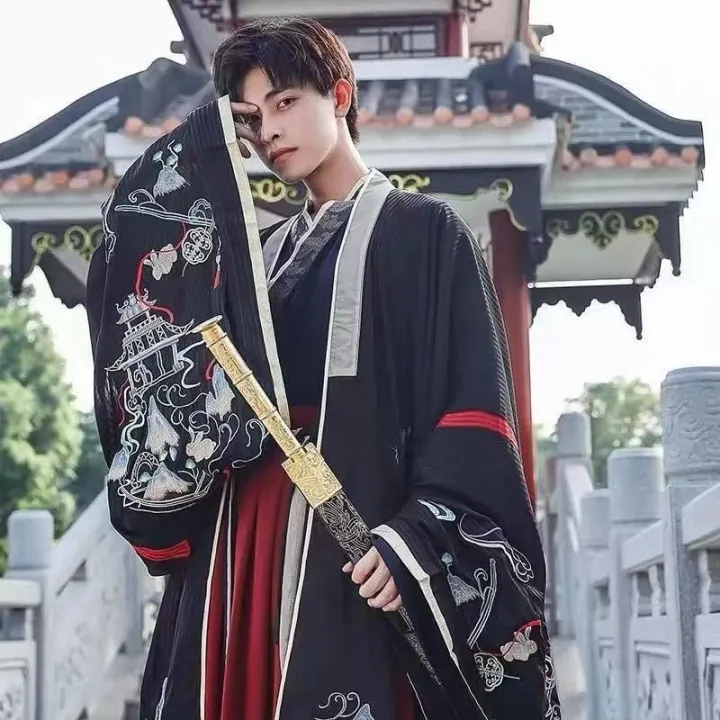 Han%20Chinese%20Clothing%20for%20Men%20Style%20Fairy%20Style%20Large%20Size%20Ancient%20Costume%20Handsome%20Ancient%20Style%20Chivalrous%20Scholar%20Student%20Summer%20Business%20Attire%20-%20Image%203