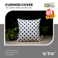 Cushion Cover, Black & White (16"x16") Only Cover. 