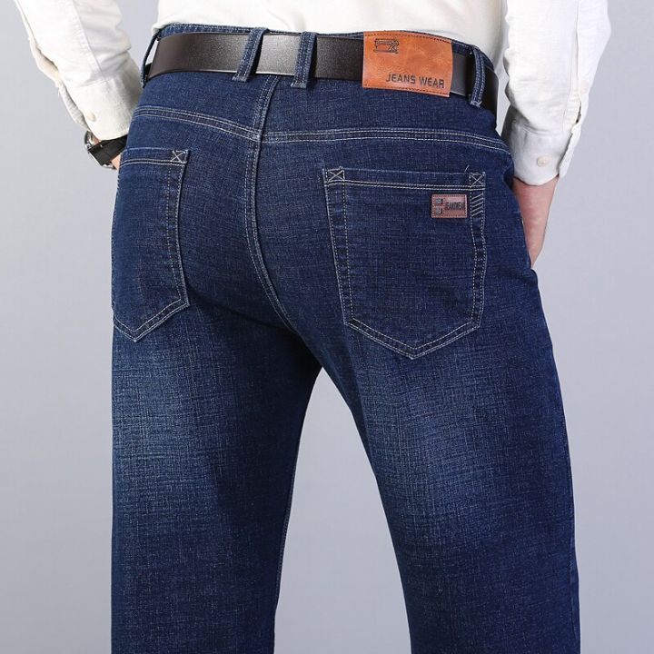 2022%20Fitted%20Straight%20Stretch%20Denim%20Jeans%20Classic%20Style%20Badge%20Youth%20Men's%20Business%20Casual%20Jeans%20Trousers%20-%20Image%203