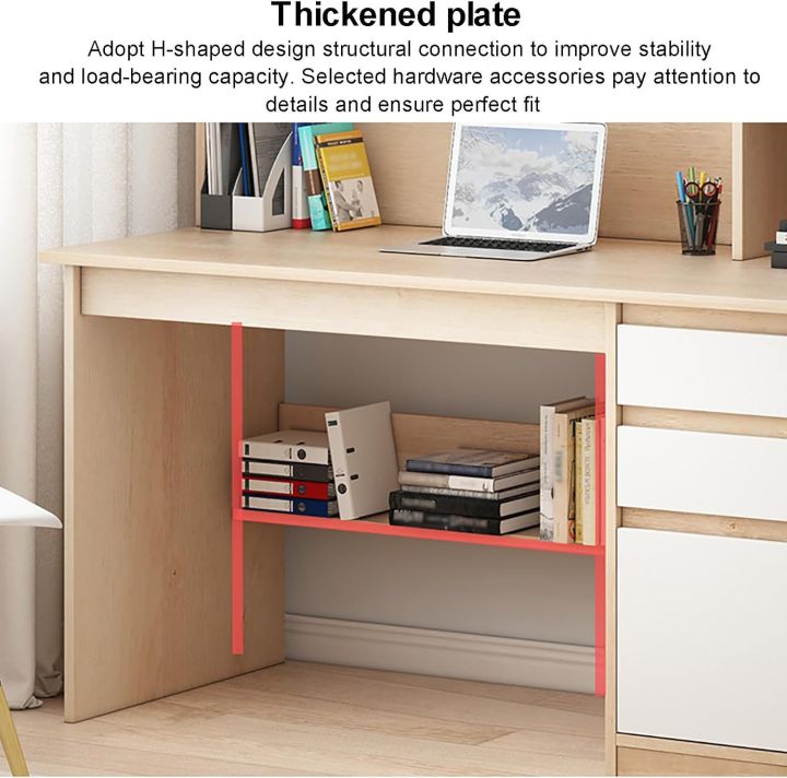 RK%20Modern%20Home%20Office%20Desk%20with%20Storage%20Shelf,%20Writing%20Desk%20Study%20Table%20Workstation%20with%20Hutch%20and%20Bookshelf,%20Wood%20Computer%20Desk%20with%20Drawers%20and%20Shelves%20-%20Image%206