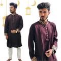 Eid collection New embroidery work Exclusive Collection Brown color Panjabi For Men. 
