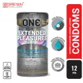 ONE Extended Pleasures Longer Lasting Pleasure Condom - 12Pcs Pack( Made In Malaysia). 