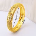 Dubai Luxury Gold Color Bangles For Women 24K Gold Plated Indian African Bracelets Charm Wedding Ethiopian Arabic Hand Jewelry.