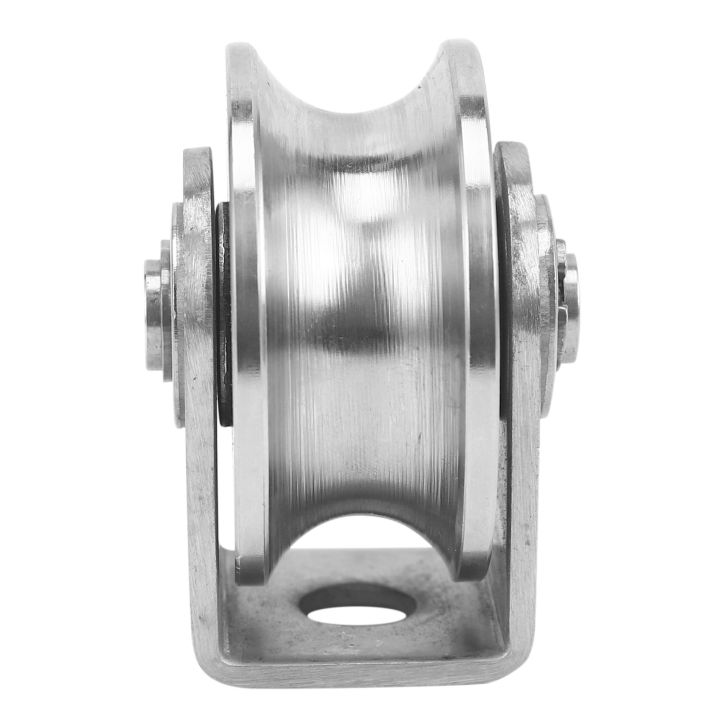 2Pcs%202%20Inch%20Roller%20Wheel%20Bearings%20U%20Groove%20Pulley%20Wheels%20Heavy%20Duty%20Grooved%20Wheel%20for%20Material%20Handling%20and%20Moving%20-%20Image%208