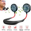 New Hanging Neck Fan, Outdoor Wearable Lazy Sports Fan USB Charging Portable Double Head Fan. 