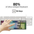 V600 Office Keyboard Wired Gaming Keyboard 96 Keys RGB Backlight Bi-color Injection Molding Color-Matching Gray White Spot Wholesale. 
