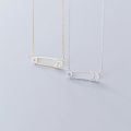 Genuine 925 Sterling Silver Safety Pin Necklace for Women Crystal Pin Shape Necklaces Charms Jewelry Necklace for Women Pendants.