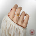 Cute and cute bunny rings, niche designs, girls, campus style, versatile, simple, personalized rings, hand jewelry. 