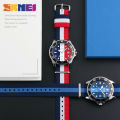 SKMEI Lovers Watches Men And Women Fashion Casual Watch Nylon Strap 30M Waterproof Multiple Quartz Wristwatches.